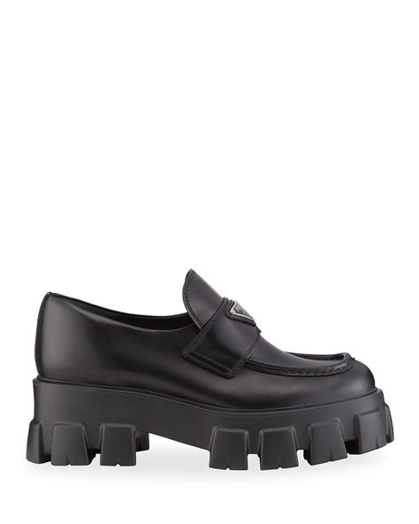 prada flat loafers|prada platform loafers.